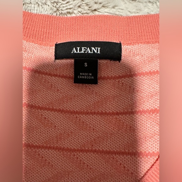 Alfani Coral Chevron Herringbone Pullover Knit Top - Picture 4 of 10